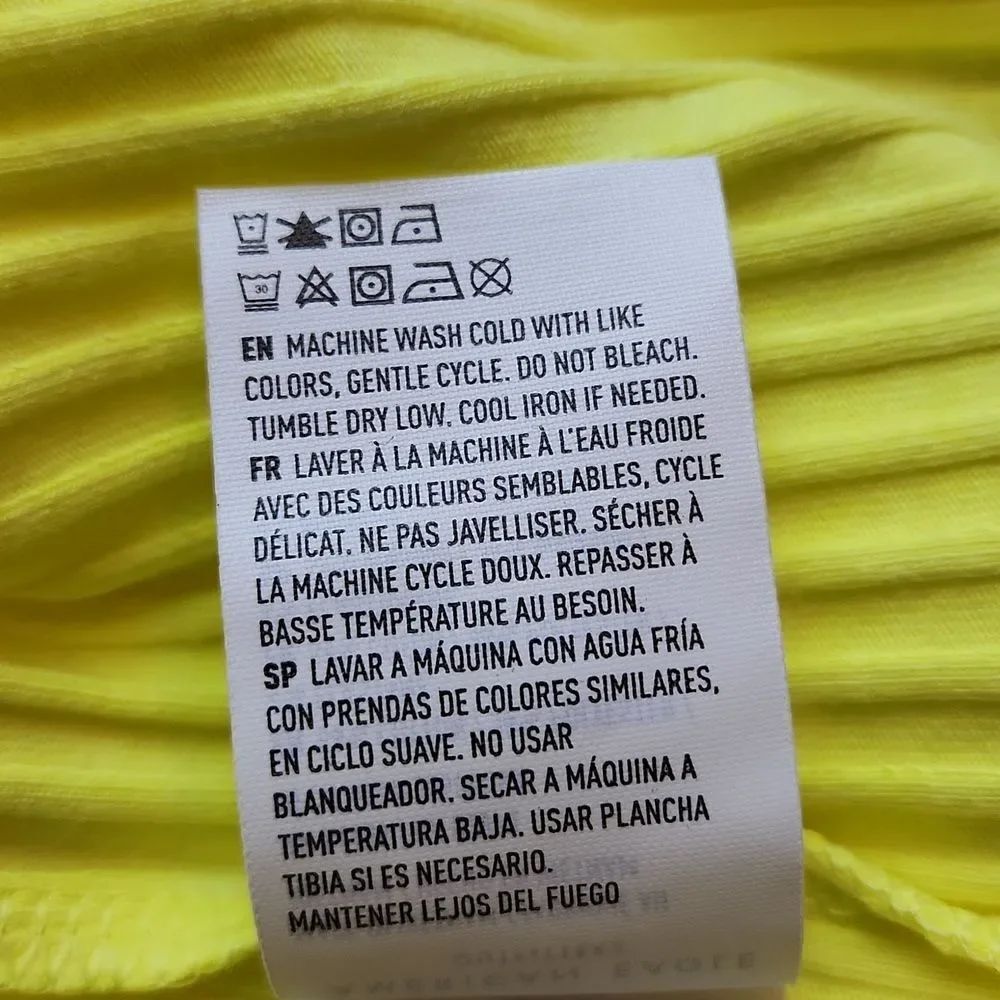☔️🔥NWT American Eagle Neon Yellow Deep Scoop Neck Sleeveless Dress Small - Picture 11 of 11